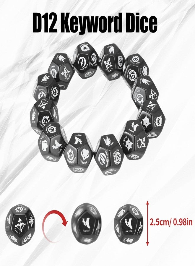 Kiiransr 12 Pieces D12 Large Keyword Counters Dice for Magic The Gathering, MTG, Card Games Accessories - Image 3